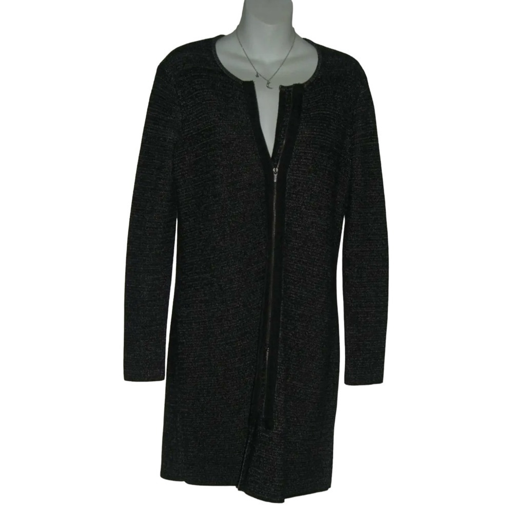 Talbots Dress Black Shirt Tweed Zipper Work Office Business Professional Sz S
